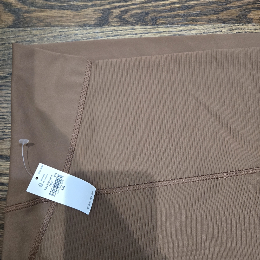 Old Navy Brown Ribbed Leggings Go Dry XXL NWT - Picture 6 of 6